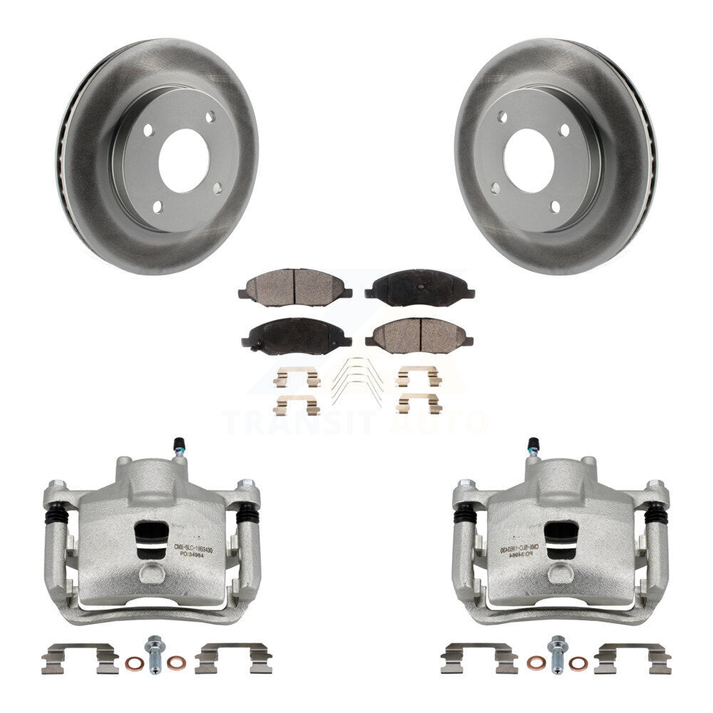 Front Brake Caliper Coat Rotor And Semi-Metallic Pad Kit For 2009-2011 Nissan Versa 1.6L KCG-100481P