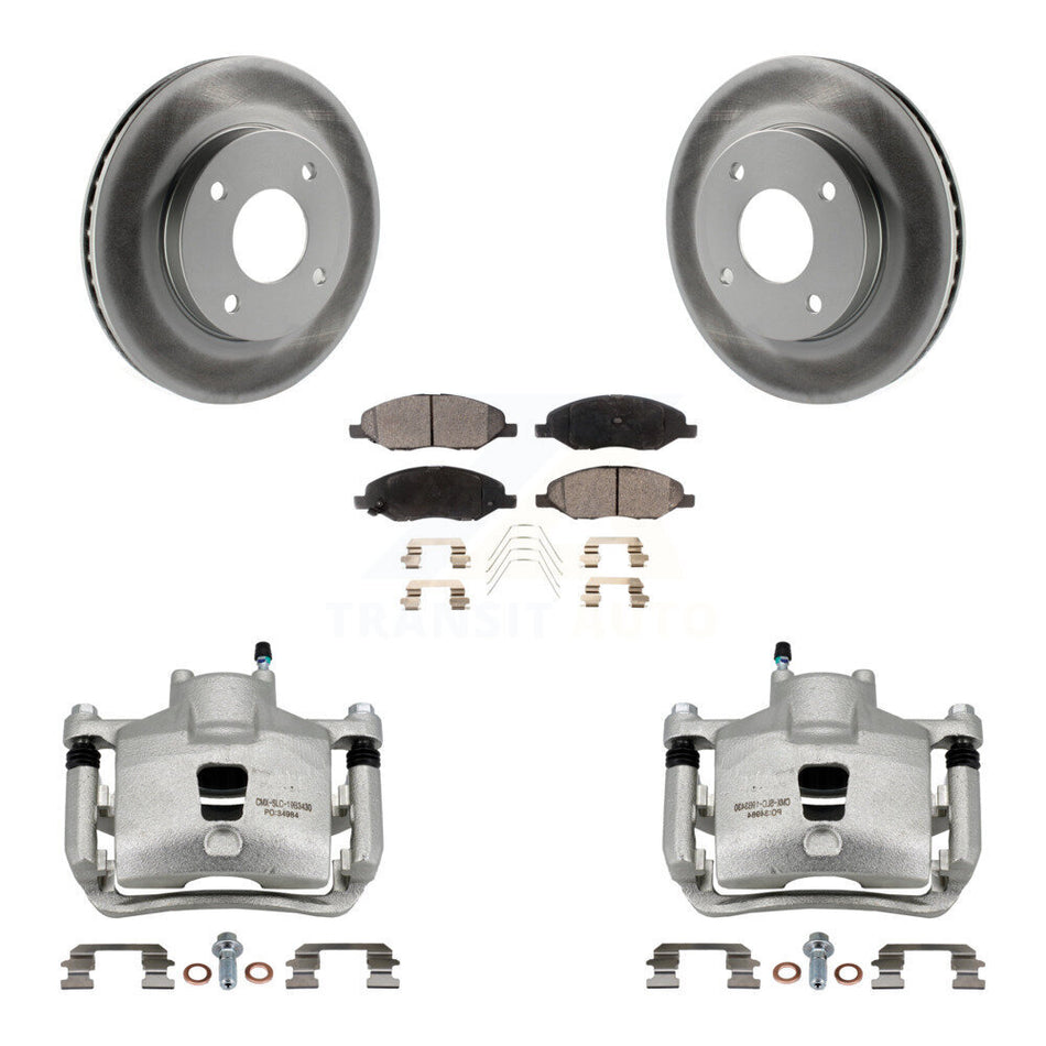Front Brake Caliper Coat Rotor And Semi-Metallic Pad Kit For 2009-2011 Nissan Versa 1.6L KCG-100481P