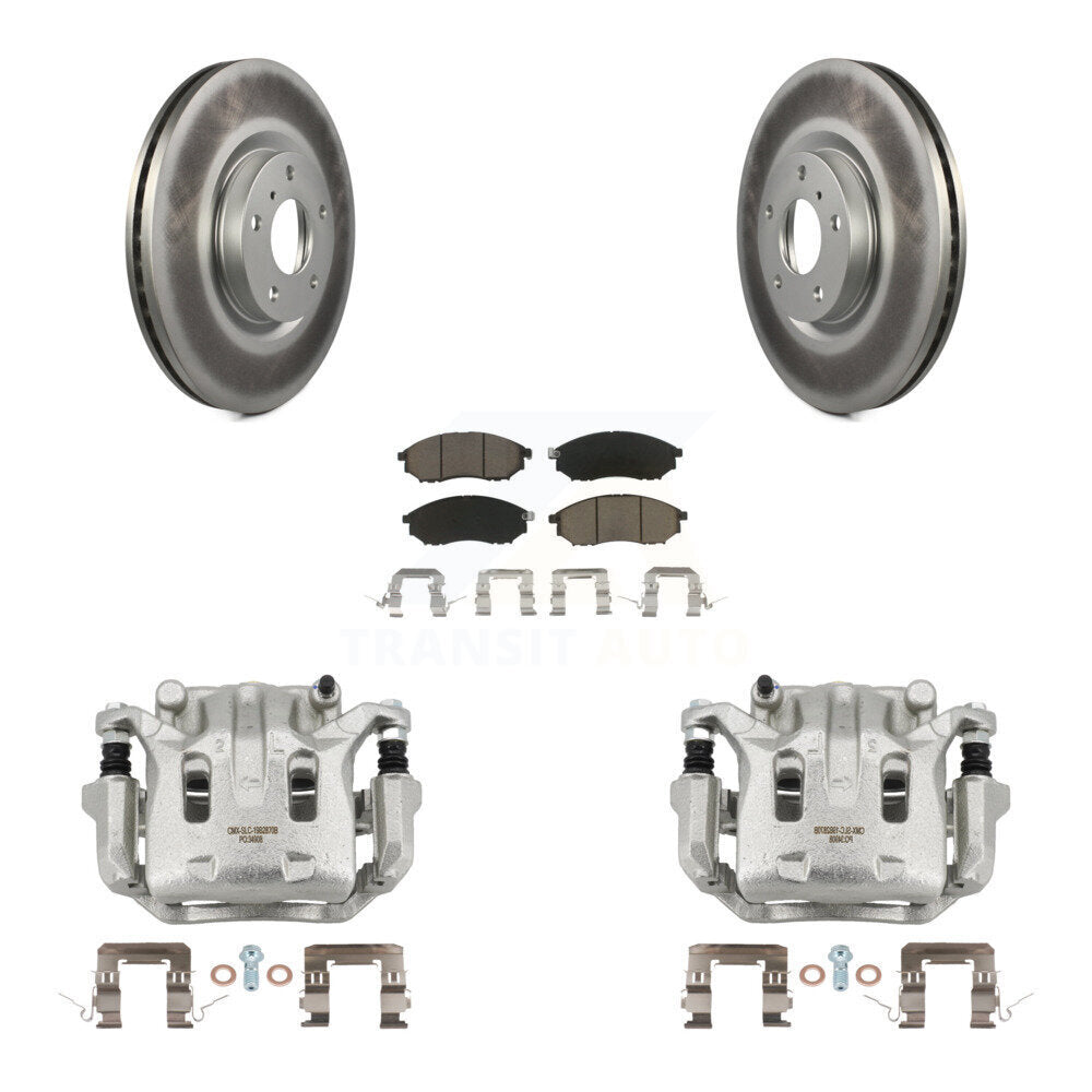 Front Brake Caliper Coat Rotors Ceramic Pad Kit For INFINITI Nissan Murano G37 EX35 370Z KCG-100482C