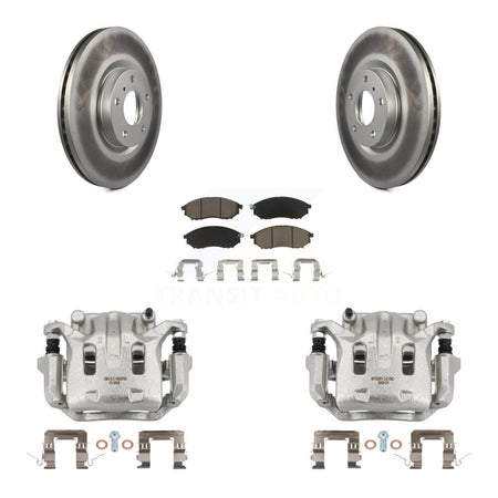 Front Brake Caliper Coat Rotors Ceramic Pad Kit For INFINITI Nissan Murano G37 EX35 370Z KCG-100482C