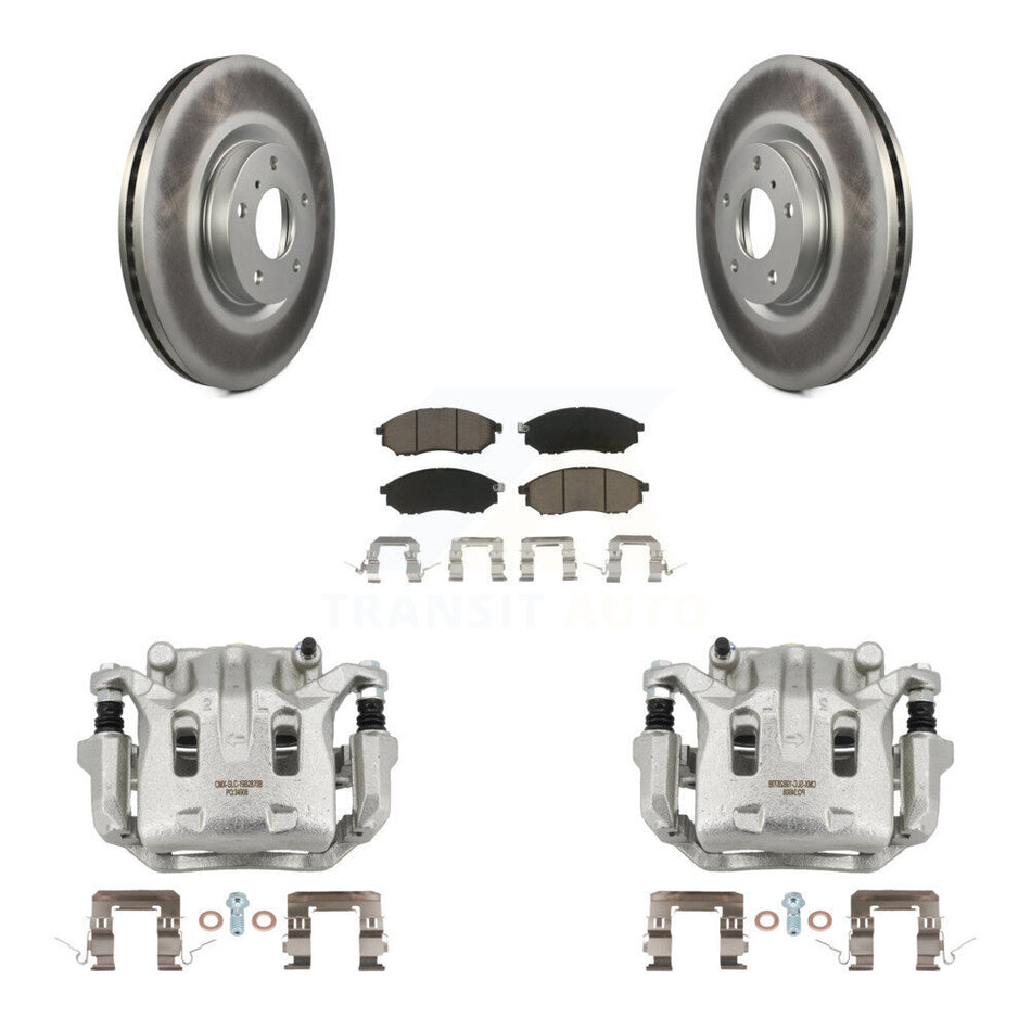 Front Brake Caliper Coat Rotors Ceramic Pad Kit For INFINITI Nissan Murano G37 EX35 370Z KCG-100482C