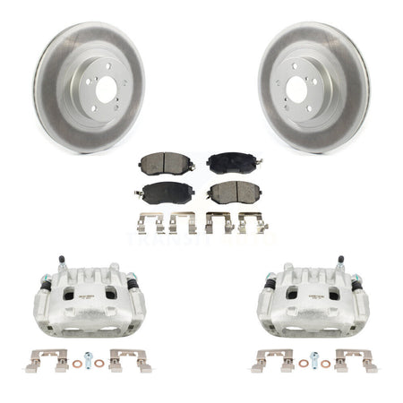 Front Disc Brake Caliper Coat Rotor Semi-Metallic Pad Kit For Subaru Forester Impreza XV KCG-100482P
