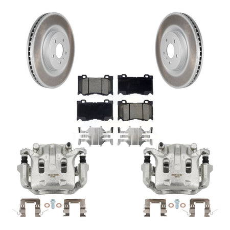 Front Brake Caliper Coat Rotors & Ceramic Pad Kit For INFINITI G37 With 4 Piston KCG-100483C
