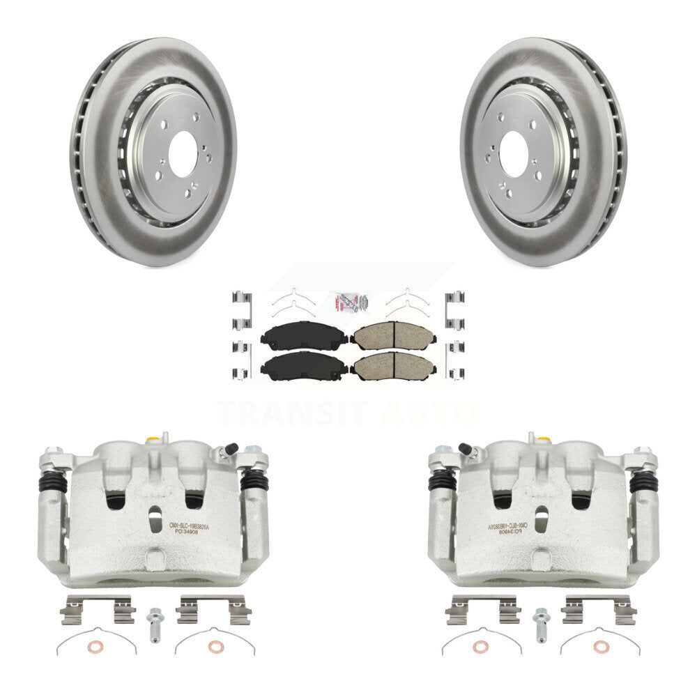 Front Disc Brake Caliper Coated Rotors And Ceramic Pads Kit For 2014-2016 Acura MDX KCG-100483N