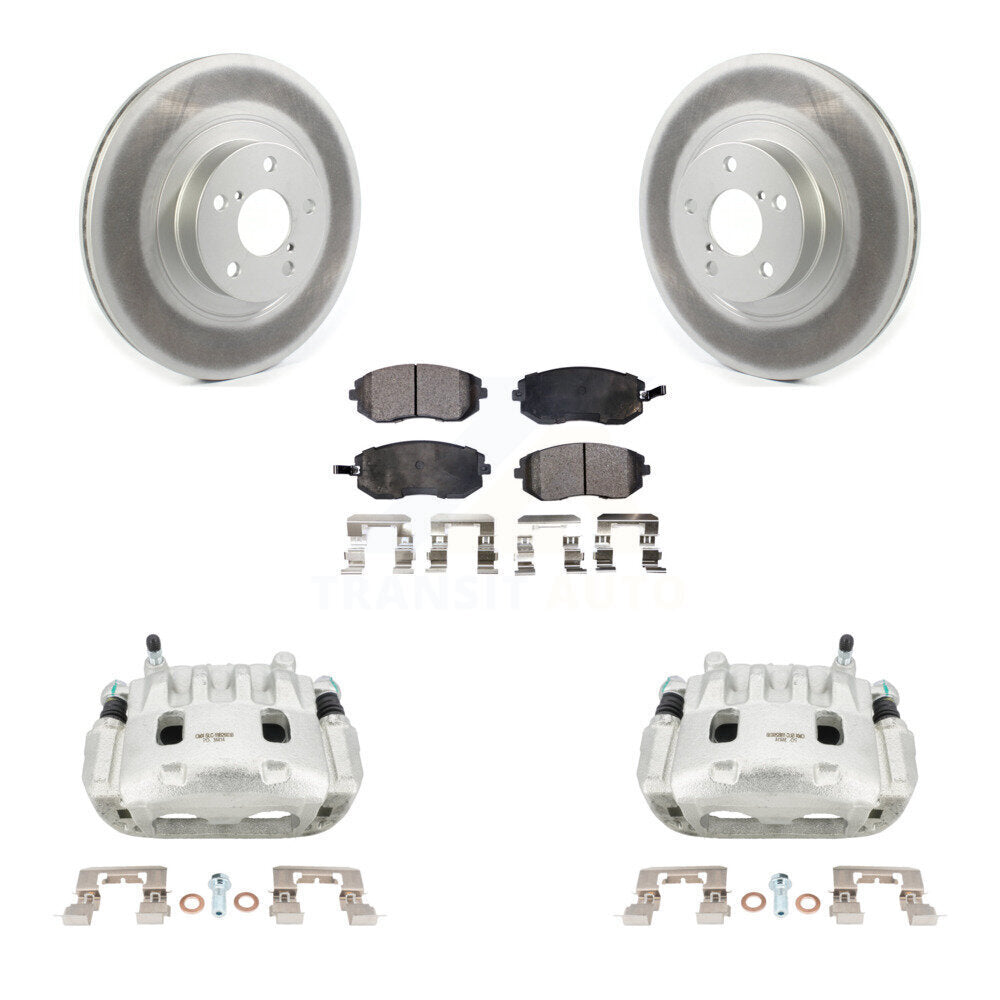 Front Brake Caliper Coat Rotor & Semi-Metallic Pad Kit For Subaru Outback Impreza Legacy KCG-100484P
