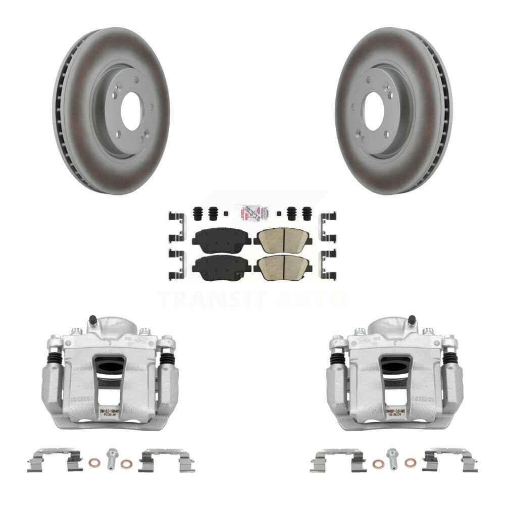 Front Disc Brake Caliper Coated Rotors And Ceramic Pad Kit For Hyundai Sonata Kia Optima KCG-100487N
