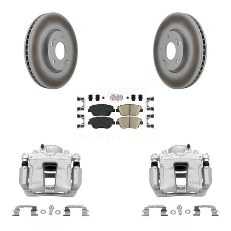 Front Disc Brake Caliper Coated Rotors And Ceramic Pad Kit For Hyundai Sonata Kia Optima KCG-100487N