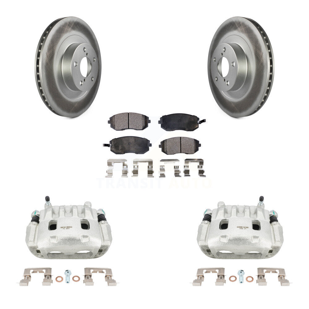 Front Brake Caliper Coat Rotor Semi-Metallic Pad Kit For Subaru Forester Impreza Outback KCG-100487P