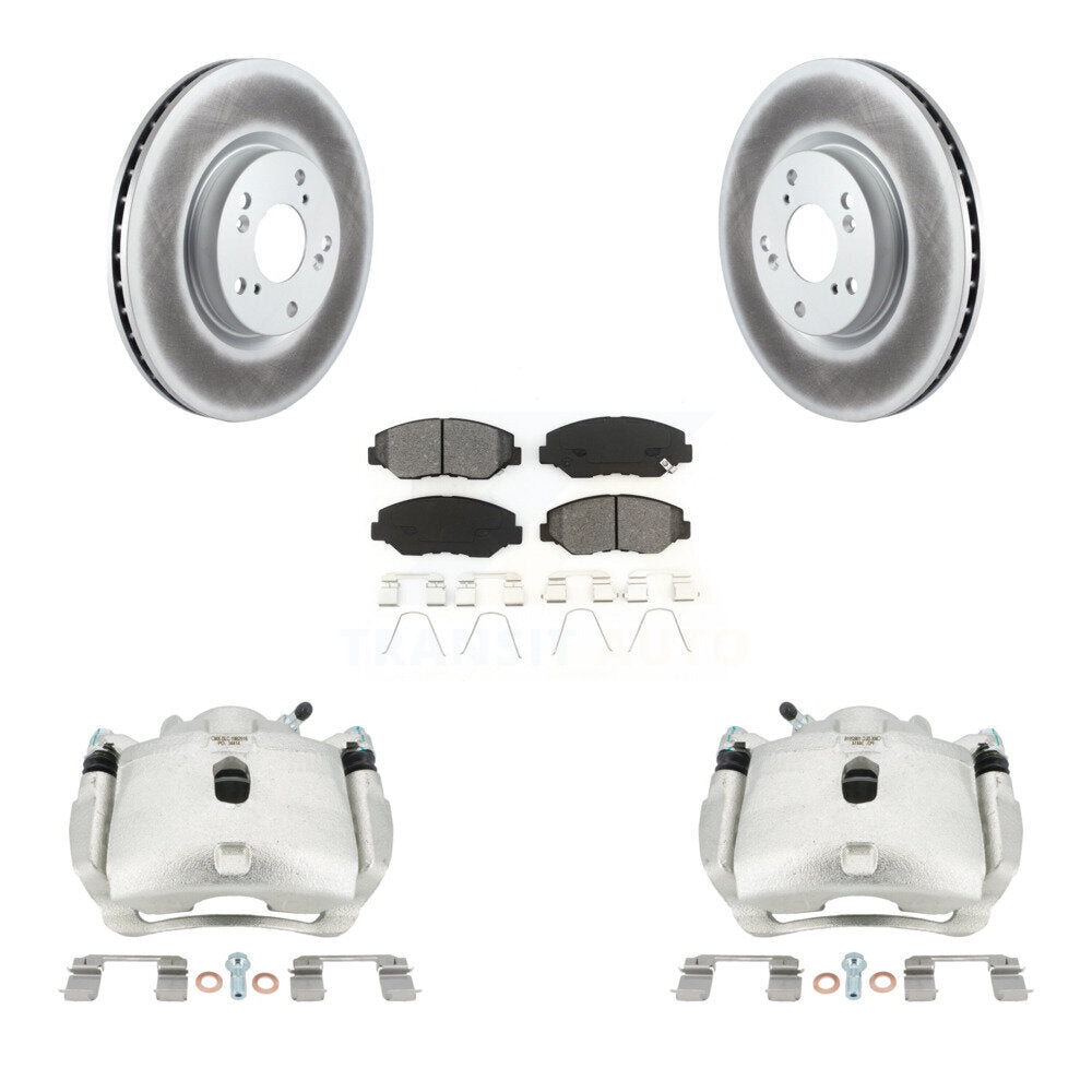 Front Disc Brake Caliper Coat Rotors And Semi-Metallic Pad Kit For Honda Civic Acura ILX KCG-100487S