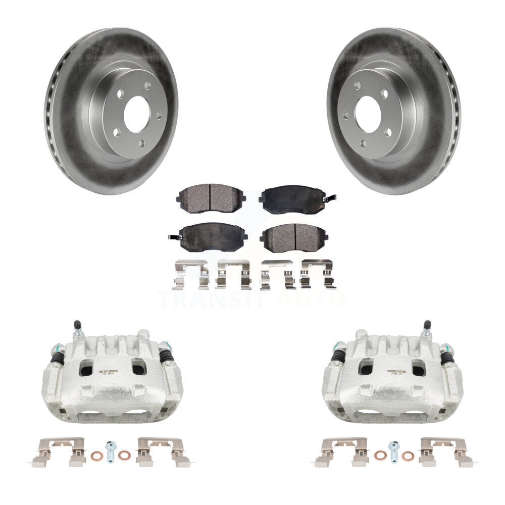 Front Disc Brake Caliper Coated Rotors And Semi-Metallic Pads Kit For Subaru Legacy KCG-100488P