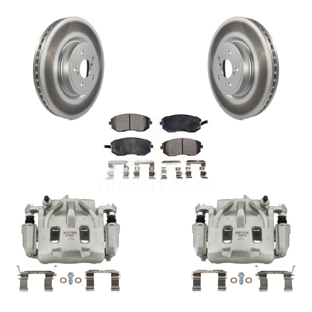 Front Disc Brake Caliper Coated Rotors And Semi-Metallic Pads Kit For Subaru Legacy KCG-100489P