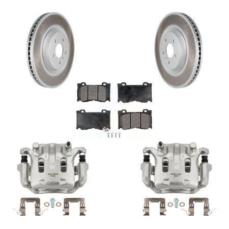 Front Brake Caliper Coat Rotors & Ceramic Pad Kit For INFINITI G37 With 4 Piston KCG-100489T