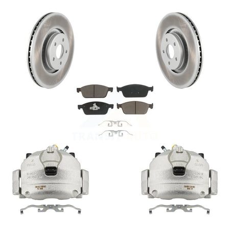 Front Disc Brake Caliper Coated Rotors And Ceramic Pads Kit For Lincoln MKC KCG-100490C
