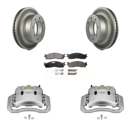 Front Disc Brake Caliper Coat Rotor & Semi-Metallic Pad Kit For Dodge Ram 1500 3500 2500 KCG-100490P