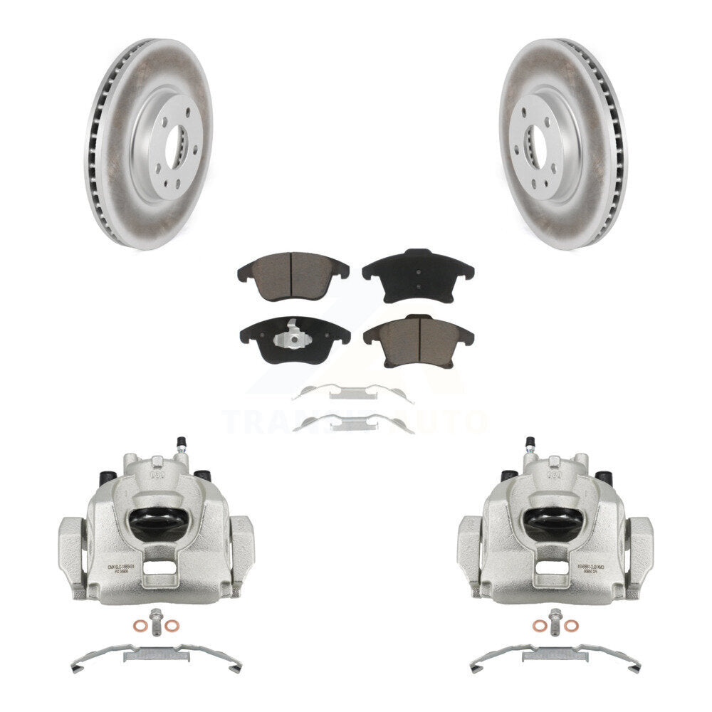 Front Disc Brake Caliper Coated Rotors And Ceramic Pads Kit For Ford Fusion Lincoln MKZ KCG-100492C