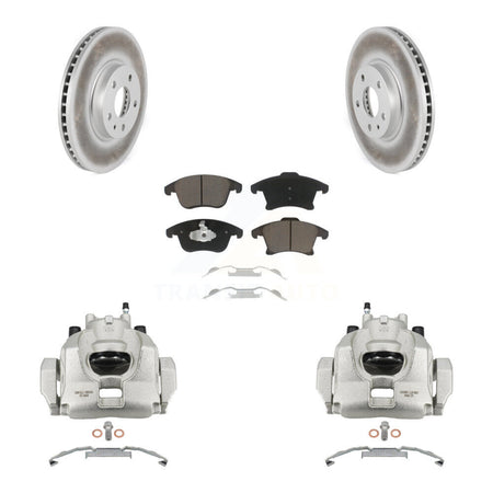 Front Disc Brake Caliper Coated Rotors And Ceramic Pads Kit For Ford Fusion Lincoln MKZ KCG-100492C