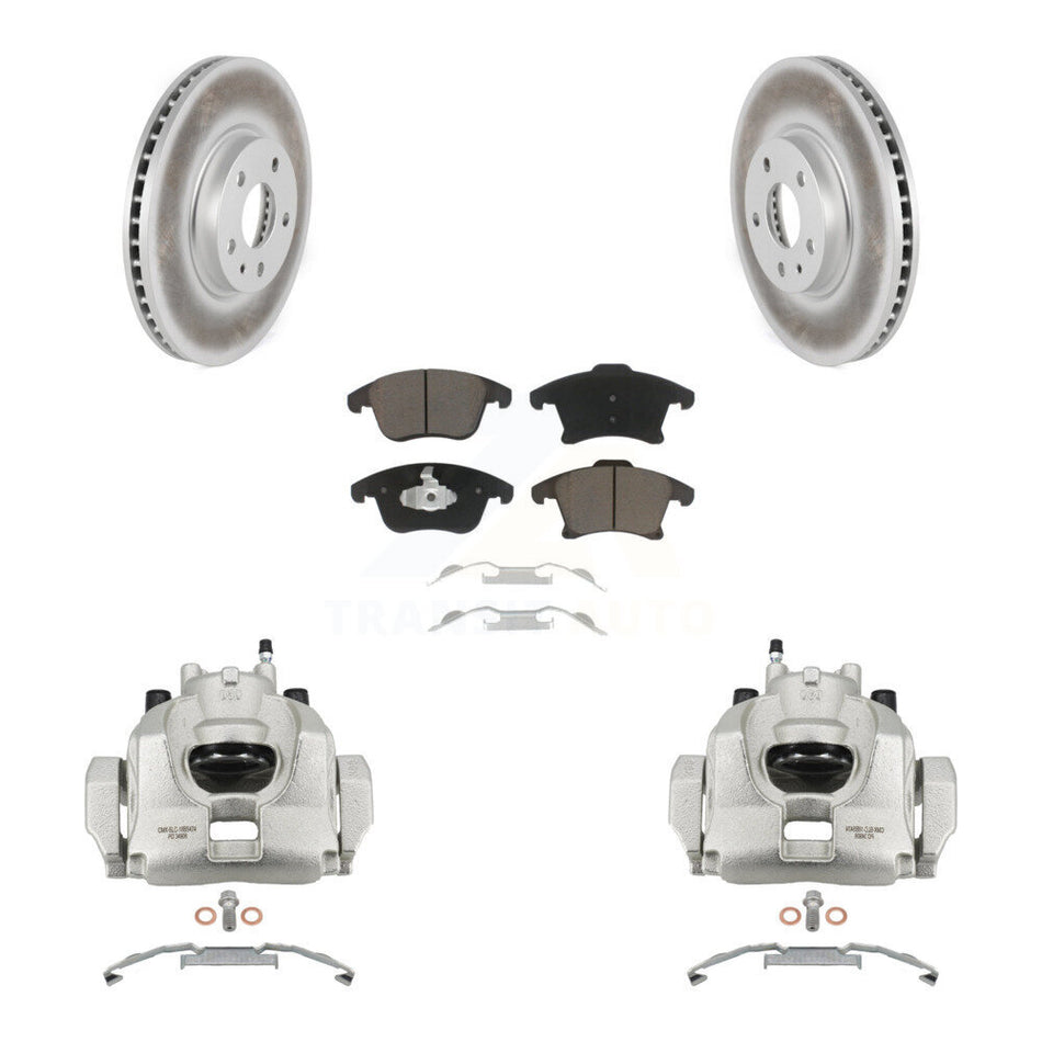 Front Disc Brake Caliper Coated Rotors And Ceramic Pads Kit For Ford Fusion Lincoln MKZ KCG-100492C