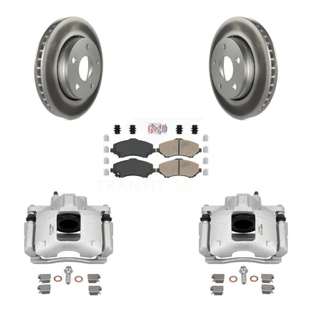 Front Disc Brake Caliper Coated Rotors And Ceramic Pads Kit For Jeep Wrangler KCG-100492N