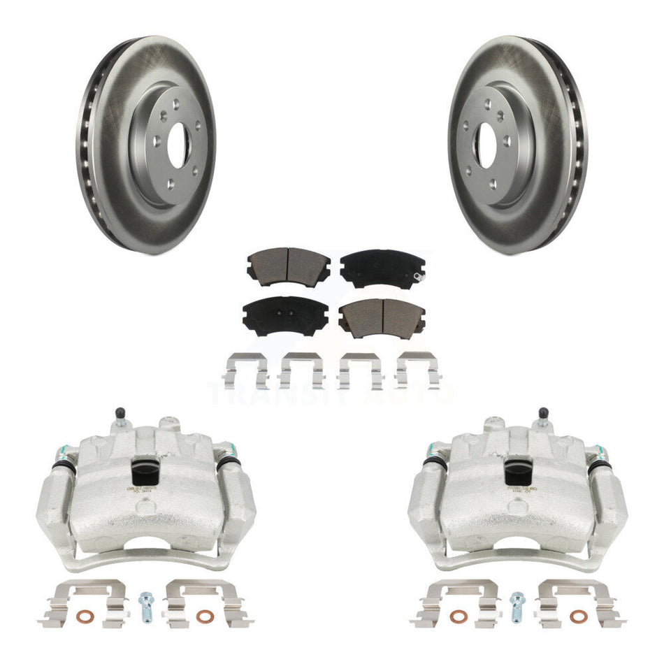 Front Disc Brake Caliper Coat Rotor Ceramic Pad Kit For Chevrolet Camaro LT LS with 3.6L KCG-100493C