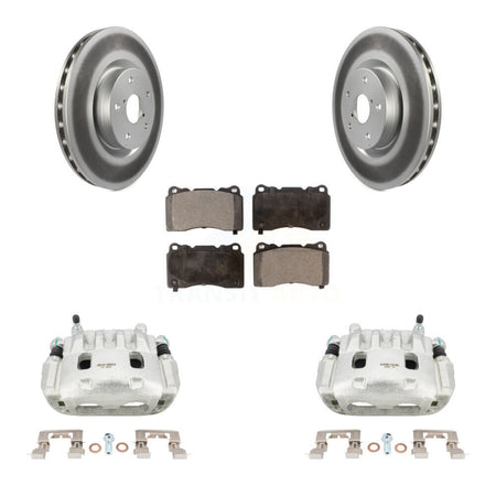 Front Disc Brake Caliper Coated Rotors And Ceramic Pads Kit For Subaru Impreza WRX KCG-100493T