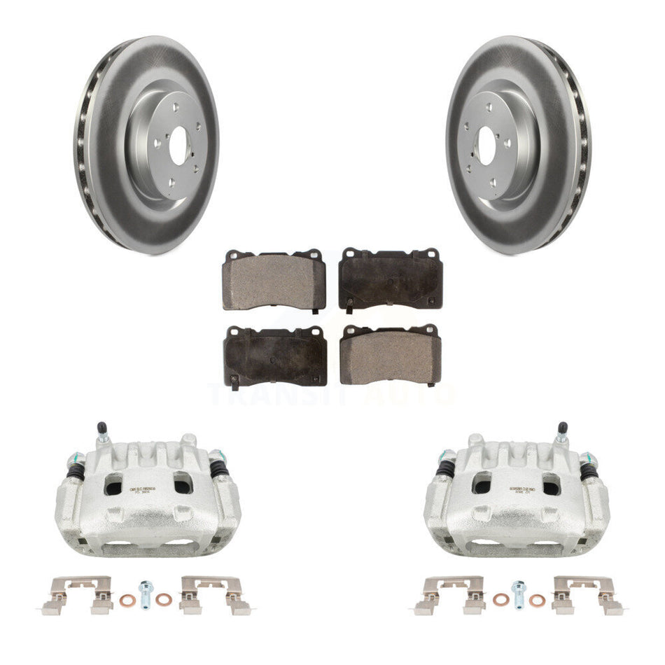 Front Disc Brake Caliper Coated Rotors And Ceramic Pads Kit For Subaru Impreza WRX KCG-100493T
