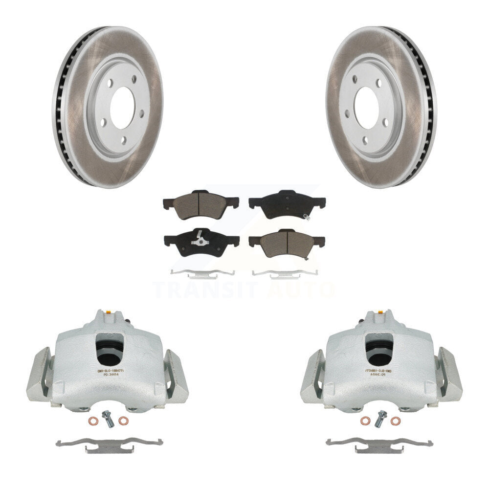 Front Brake Caliper Coat Rotor & Ceramic Pad Kit For Dodge Grand Caravan Chrysler Town KCG-100495C