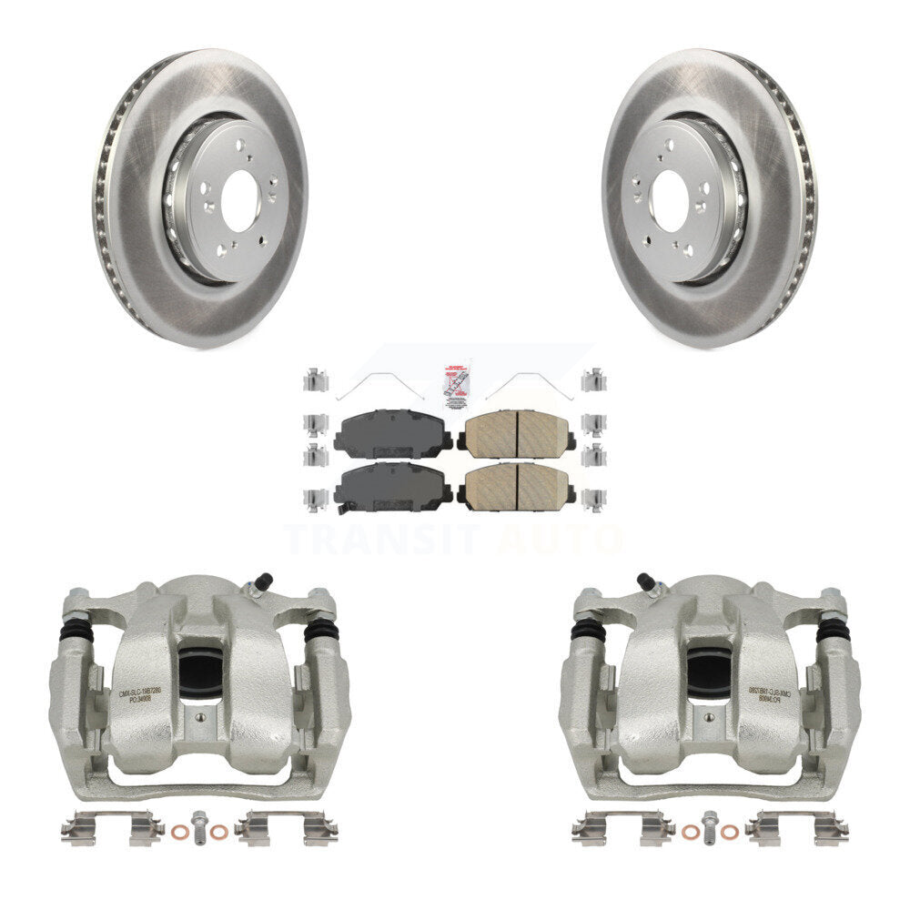 Front Disc Brake Caliper Coated Rotors And Ceramic Pads Kit For 2016-2018 Acura RDX KCG-100496N