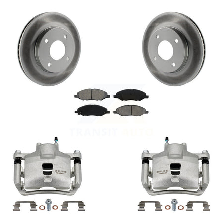 Front Brake Caliper Coat Rotor And Semi-Metallic Pad Kit For 2009-2011 Nissan Versa 1.6L KCG-100496S