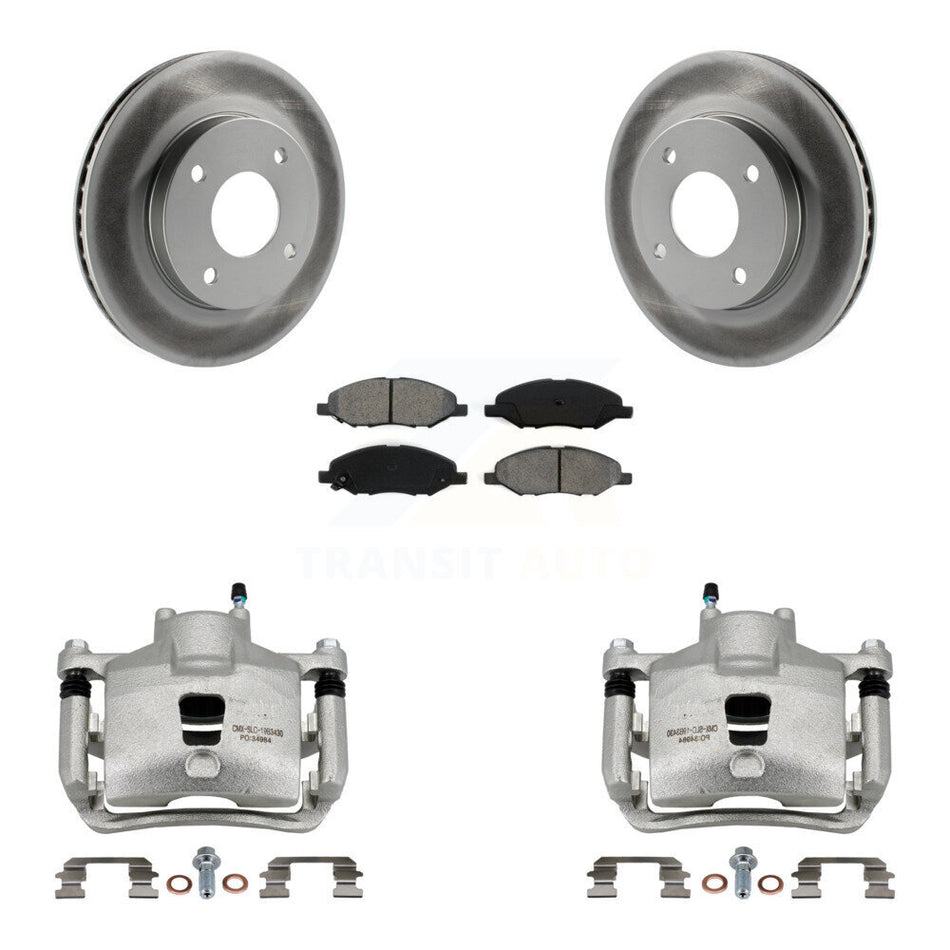 Front Brake Caliper Coat Rotor And Semi-Metallic Pad Kit For 2009-2011 Nissan Versa 1.6L KCG-100496S
