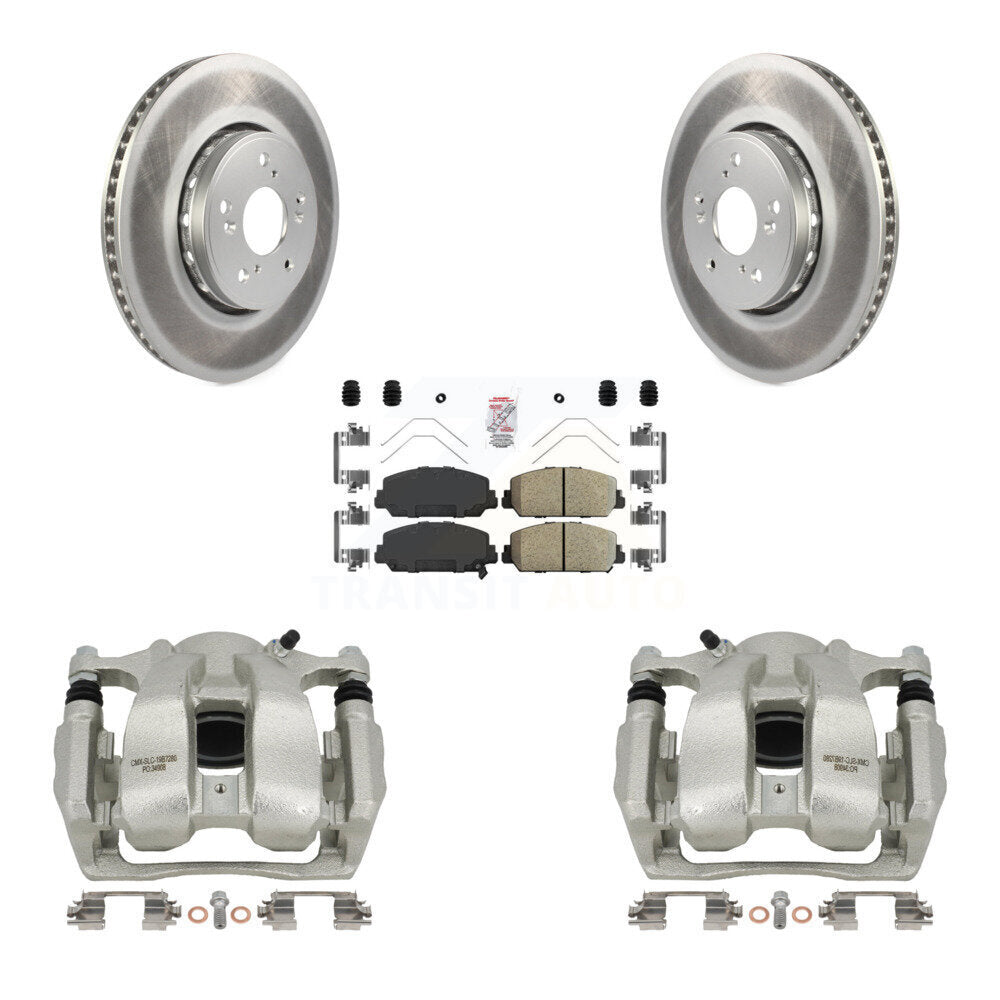 Front Disc Brake Caliper Coated Rotors And Ceramic Pads Kit For 2016-2018 Acura RDX KCG-100497N