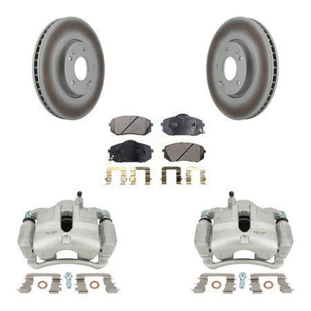 Front Brake Caliper Coat Rotor And Semi-Metallic Pad Kit For Hyundai Tucson Kia Sportage KCG-100497P