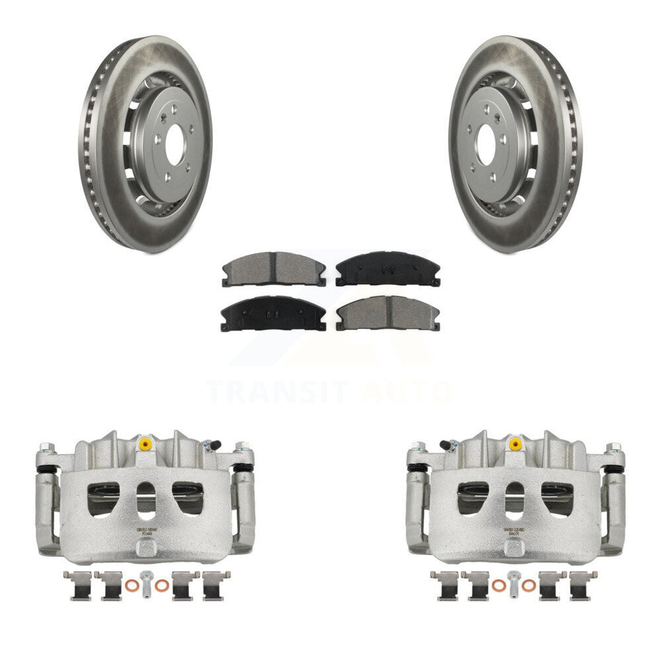 Front Brake Caliper Coat Rotor Semi-Metallic Pad Kit For Ford Explorer Flex Taurus Sedan KCG-100497S