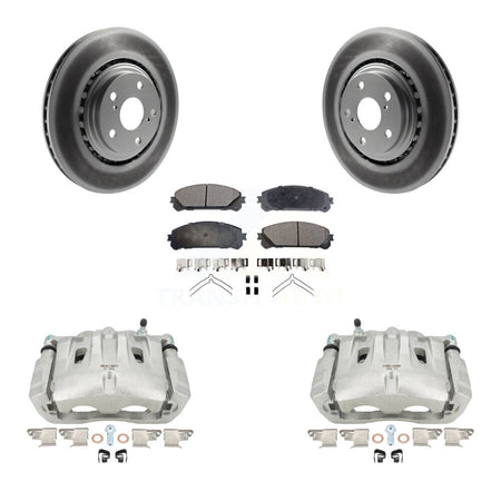 Front Brake Caliper Coat Rotors Semi-Metallic Pad Kit For Toyota Sienna Highlander Lexus KCG-100498P