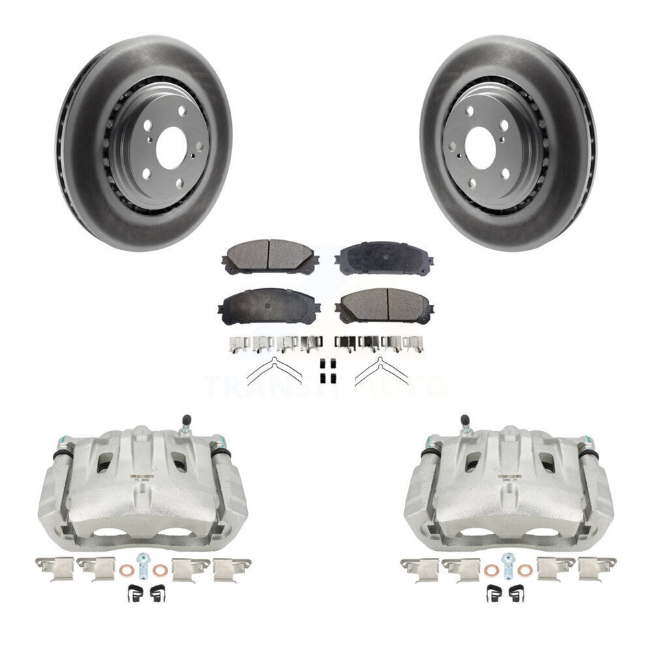 Front Brake Caliper Coat Rotors Semi-Metallic Pad Kit For Toyota Sienna Highlander Lexus KCG-100498P