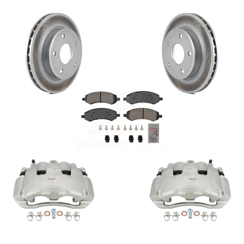 Front Brake Caliper Coat Rotors Semi-Metallic Pad Kit For Dodge Dakota Mitsubishi Raider KCG-100499N