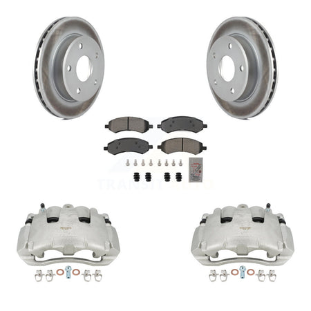 Front Brake Caliper Coat Rotors Semi-Metallic Pad Kit For Dodge Dakota Mitsubishi Raider KCG-100499N