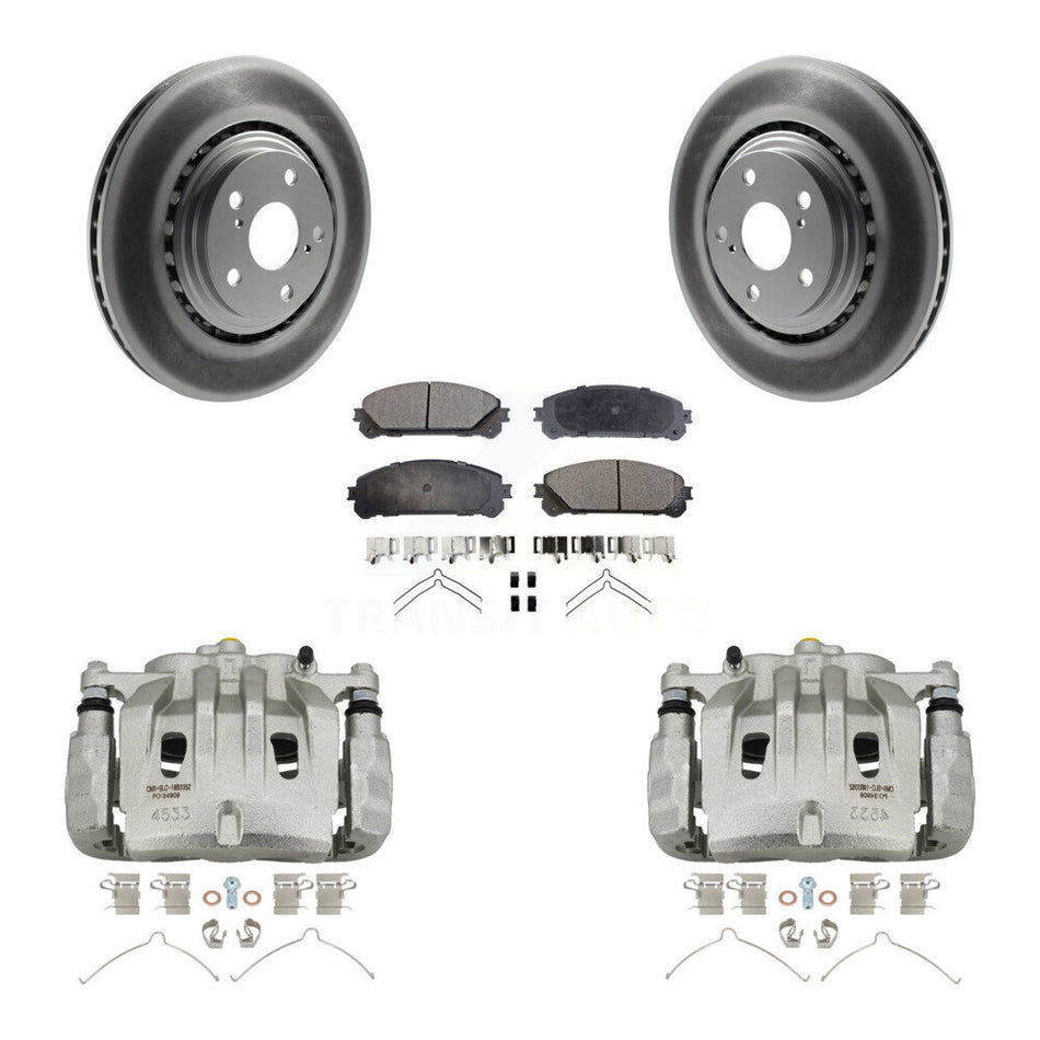 Front Brake Caliper Coat Rotor & Semi-Metallic Pad Kit For Lexus RX350 Toyota Highlander KCG-100499P