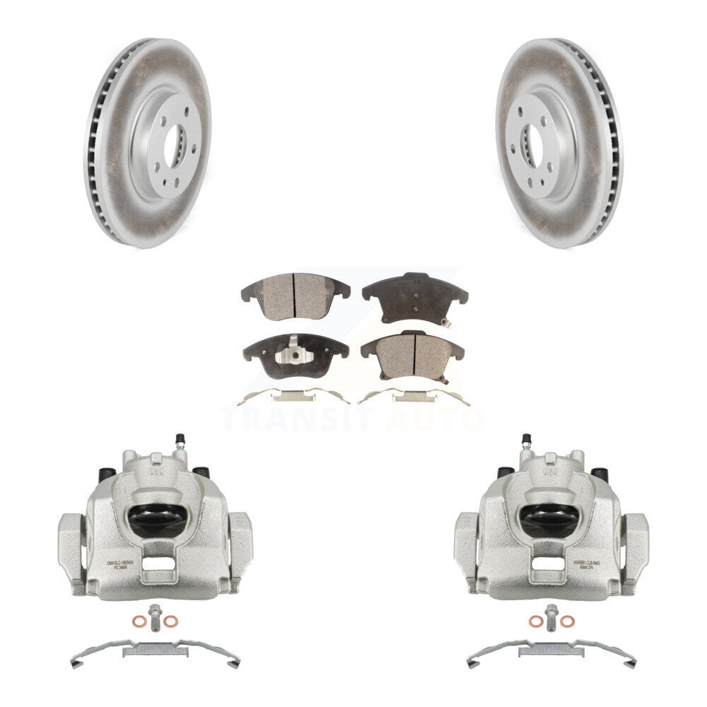 Front Disc Brake Caliper Coated Rotors And Ceramic Pads Kit For Ford Fusion Lincoln MKZ KCG-100499T
