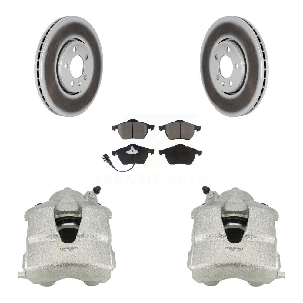 Front Disc Brake Caliper Coat Rotor And Ceramic Pad Kit For Volkswagen Jetta Golf Beetle KCG-100500C