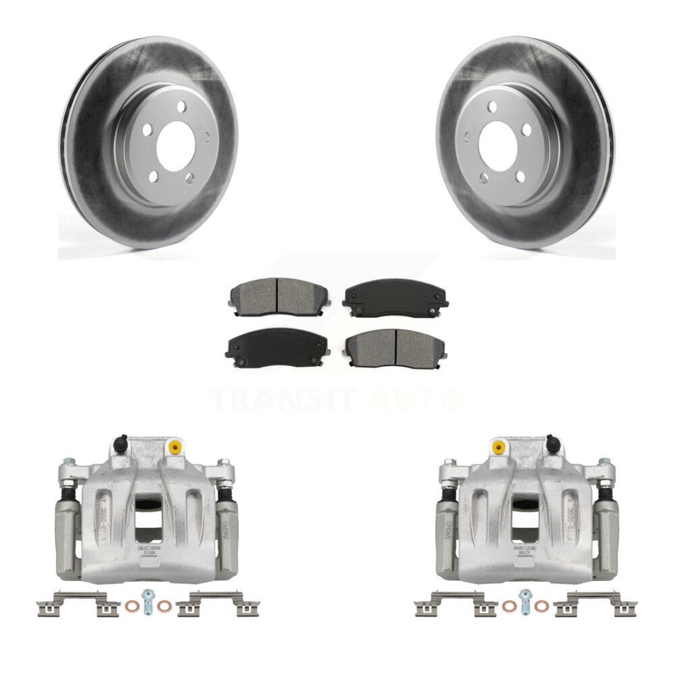 Front Disc Brake Caliper Coat Rotor Semi-Metallic Pad Kit For Dodge Chrysler 300 Charger KCG-100500S
