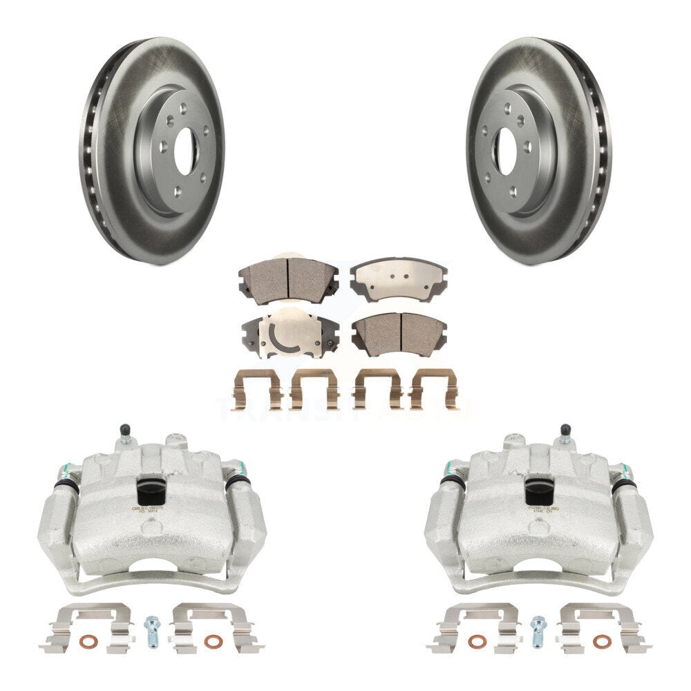 Front Disc Brake Caliper Coat Rotor Ceramic Pad Kit For Chevrolet Camaro LT LS with 3.6L KCG-100500T