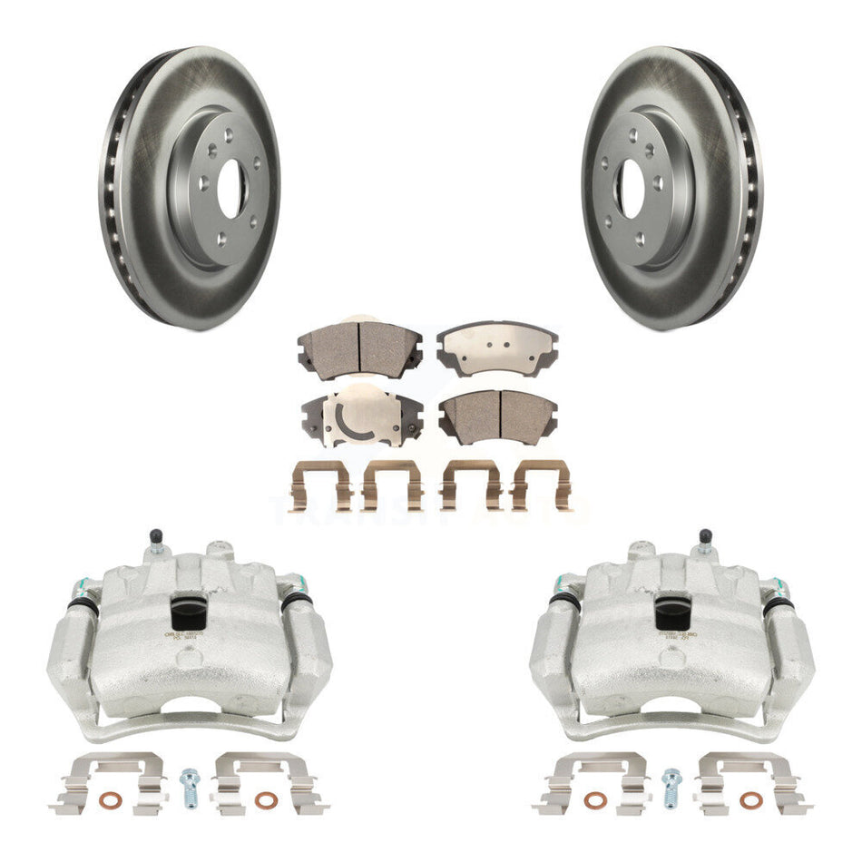 Front Disc Brake Caliper Coat Rotor Ceramic Pad Kit For Chevrolet Camaro LT LS with 3.6L KCG-100500T