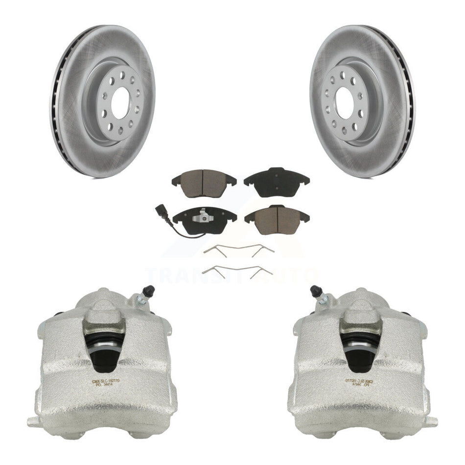 Front Disc Brake Caliper Coated Rotors And Ceramic Pads Kit For Volkswagen Jetta KCG-100501C