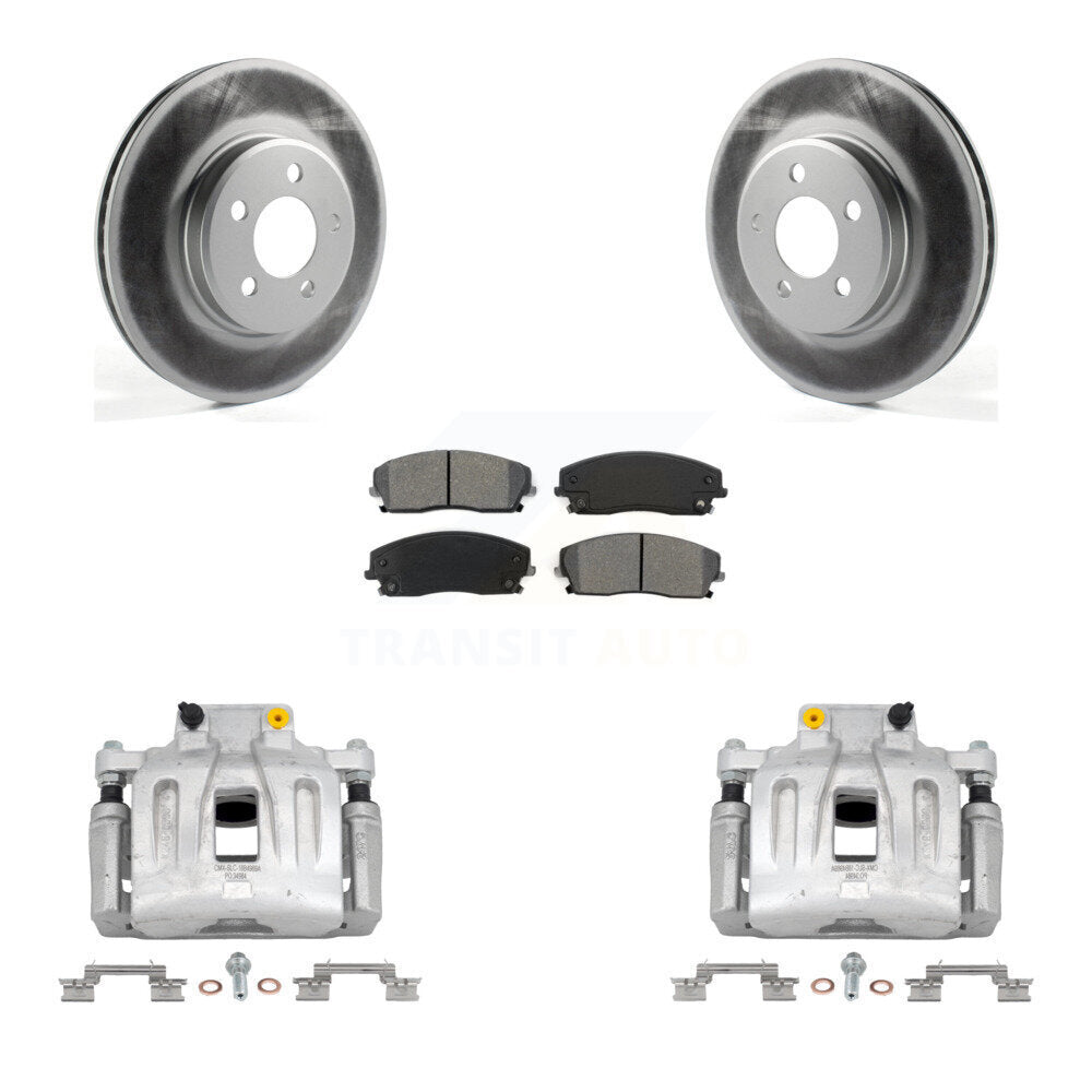 Front Disc Brake Caliper Coat Rotor Semi-Metallic Pad Kit For Chrysler 300 Dodge Charger KCG-100501S