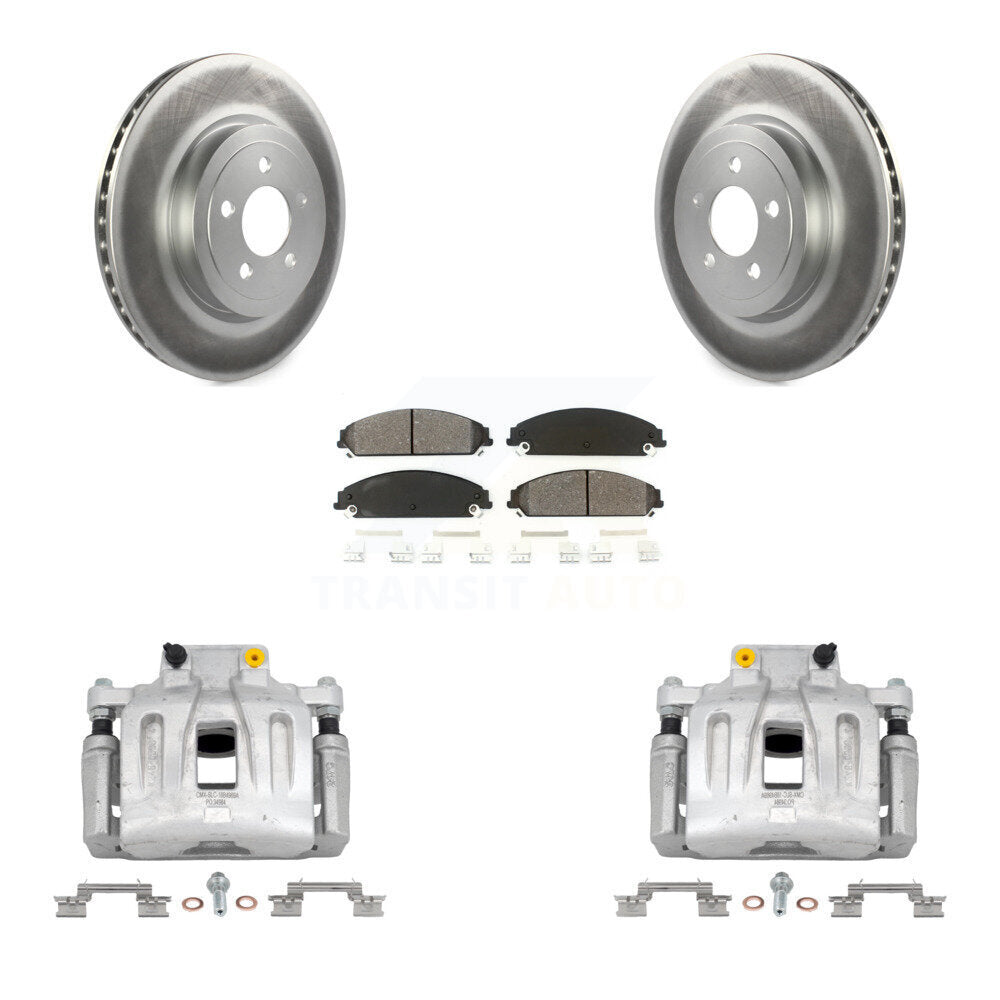 Front Disc Brake Caliper Coat Rotor Semi-Metallic Pad Kit For Chrysler 300 Dodge Charger KCG-100502S