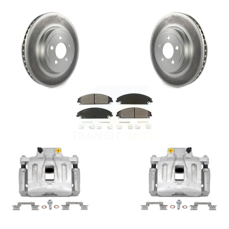 Front Disc Brake Caliper Coat Rotor Semi-Metallic Pad Kit For Chrysler 300 Dodge Charger KCG-100502S