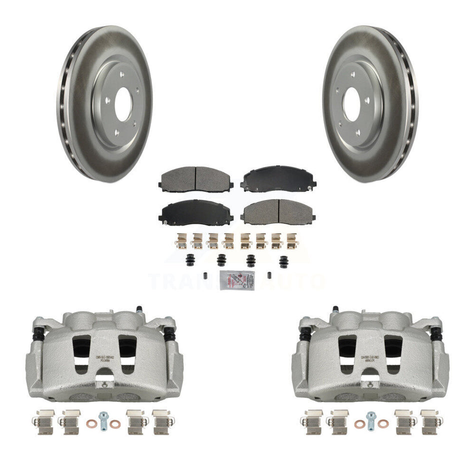 Front Brake Caliper Coat Rotors & Semi-Metallic Pad Kit For Grand Caravan Dodge Chrysler KCG-100503N