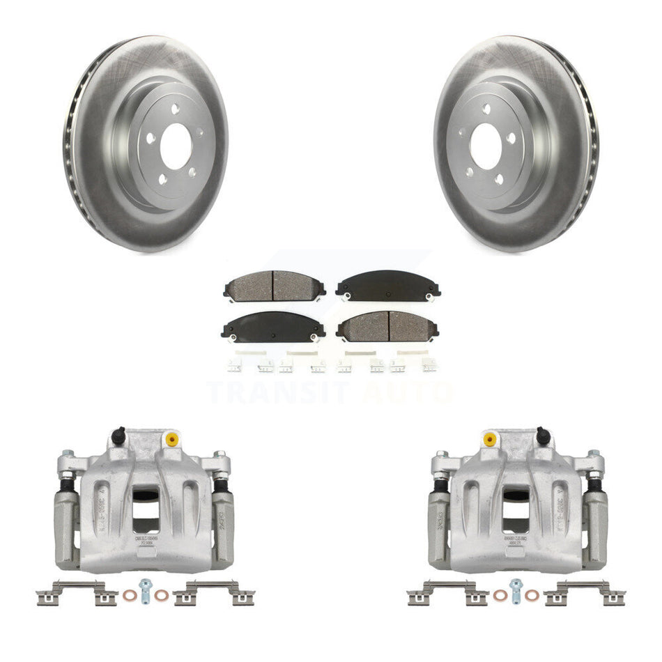Front Disc Brake Caliper Coat Rotor Semi-Metallic Pad Kit For Chrysler 300 Dodge Charger KCG-100504S
