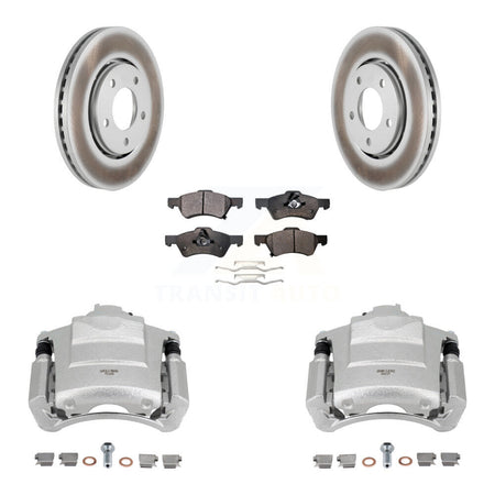 Front Disc Brake Caliper Coat Rotor Ceramic Pad Kit For 2004 Dodge Caravan From 12 01 03 KCG-100504T