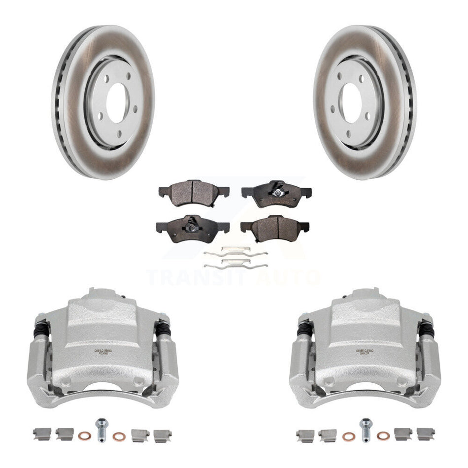 Front Disc Brake Caliper Coat Rotor Ceramic Pad Kit For 2004 Dodge Caravan From 12 01 03 KCG-100504T